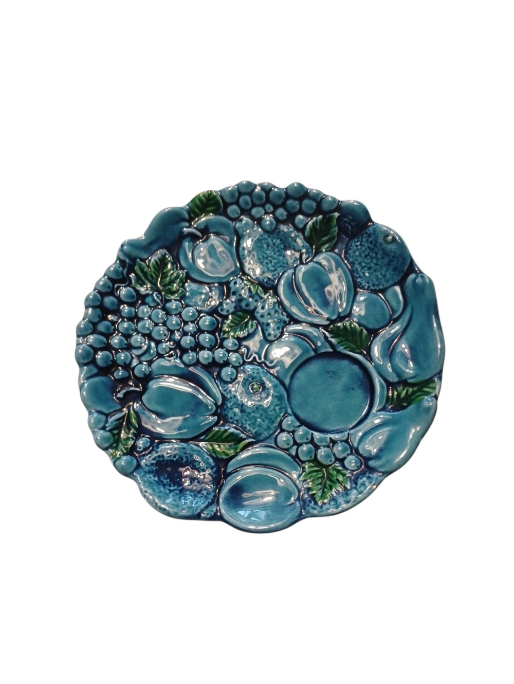 ⚕️Blue Ceramic Fruit Relief Decorative Plate